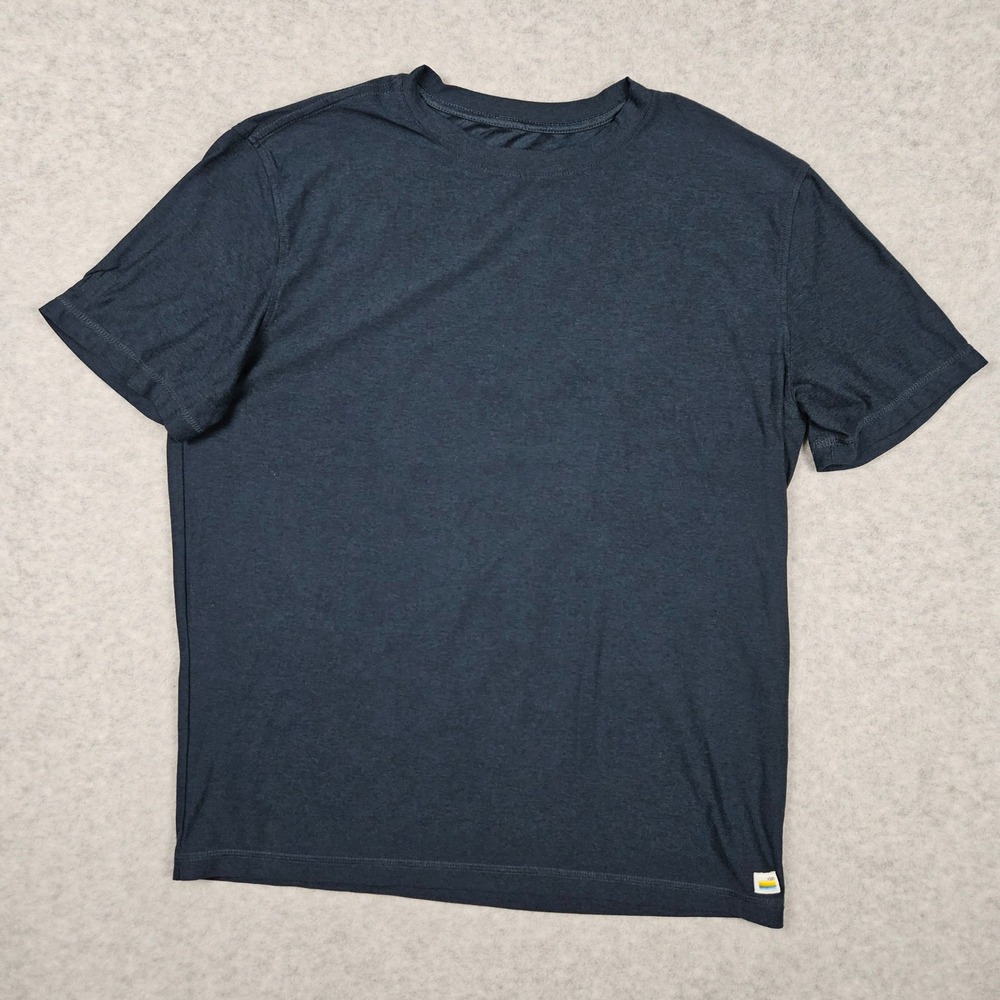 Vuori Strato Tech Mens Large Heather Blue Tee Activewear Performance Gym T-Shirt